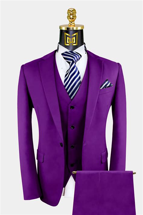 Royal Purple And Gold Tuxedo 3 Piece Courses