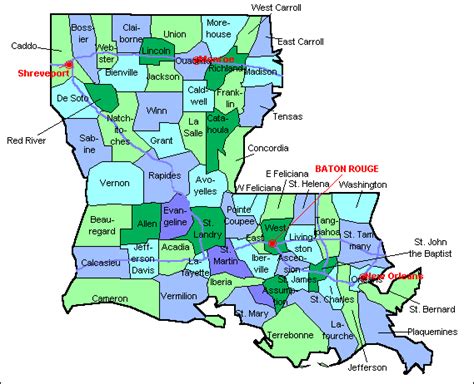 Louisiana Map Of Parishes Maps Us And World