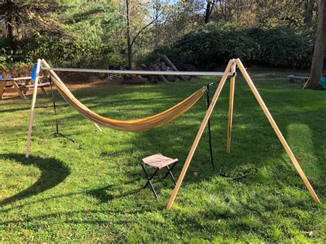 A diy paracord hammock chair can be used to sleep or rest on when you have camped out and don't like the idea of using a tent. My DIY Hammock Stand