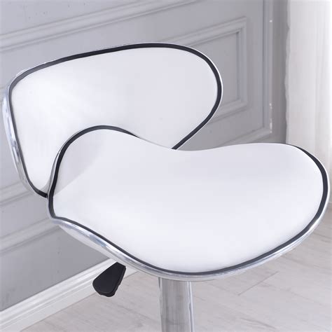 Belleze Retro Adjustable White Faux Leather Swivel Bar Stools Chairs