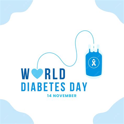 Premium Vector World Diabetes Day 14 November With Blood Bag And