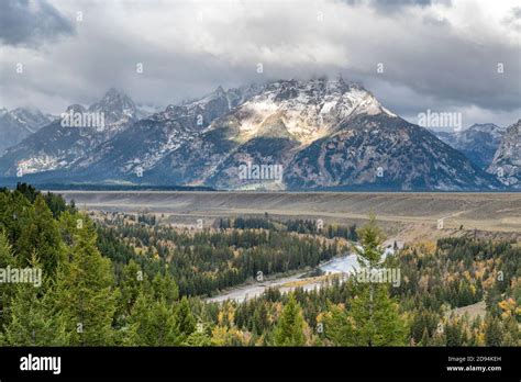The Teton Range From Snake River Overlook Grand Teton Np Wy Usa By