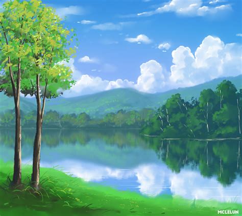 Photoshop Round Brush Landscape Painting By Mclelun On Deviantart