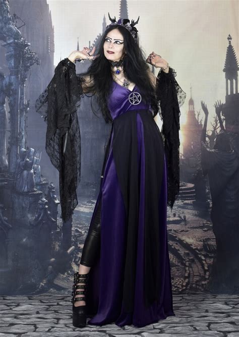 Pentagram Witch Dress Steamed Velvet Goth Witch Wiccan Dress By Moonmaiden Gothic Clothing