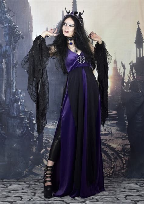 Pentagram Witch Dress Steamed Velvet Goth Witch Wiccan Dress By