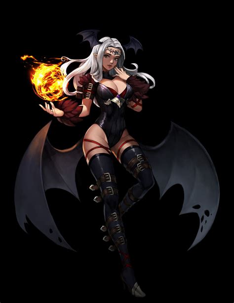 Artstation Succubus Hyeonwoo Hwang Cartoons Sensuais Menina Anime Vil S