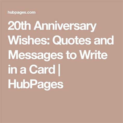 20th Anniversary Wishes Quotes And Messages To Write In A Card