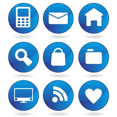 Vector for free use: Blue web icons