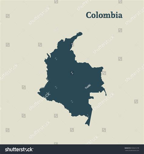 Outline Map Colombia Isolated Vector Illustration Vector Có Sẵn Miễn