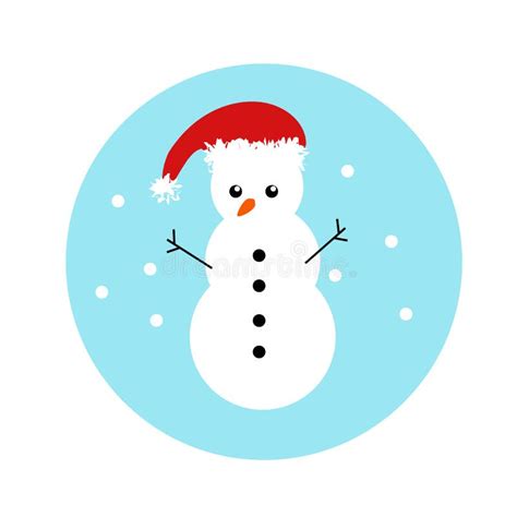 Snowman In Santa Hat Vector Stock Vector Illustration Of Snow Holly