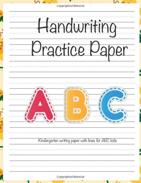 Kindergarten Writing Paper With Lines For Abc Kids Writing Paper For