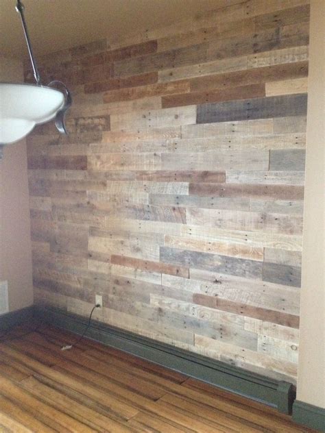 Focal Wall Covered With Pallet Wood Turned Out Perfect Pallet Wood