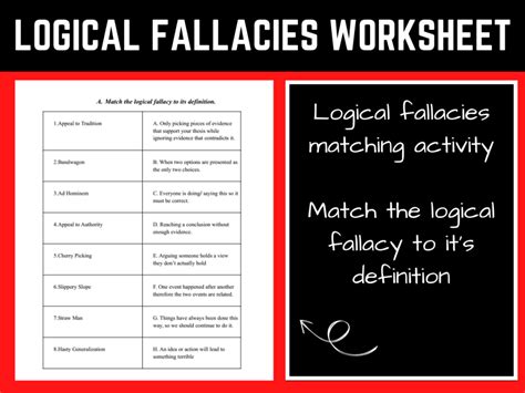 Logical Fallacies Worksheet Made By Teachers