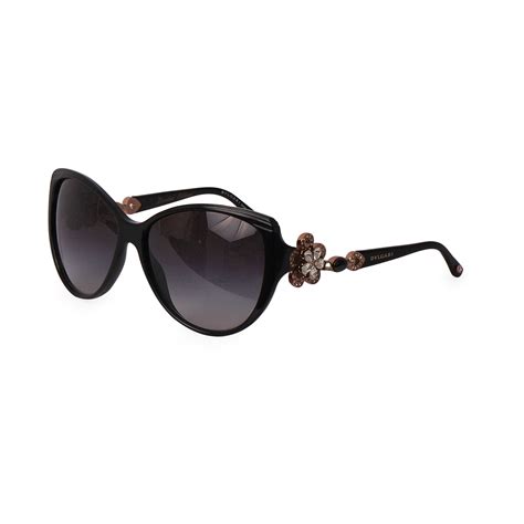 Bvlgari Swarovski Crystal Flower Sunglasses 8097 B Black Luxity