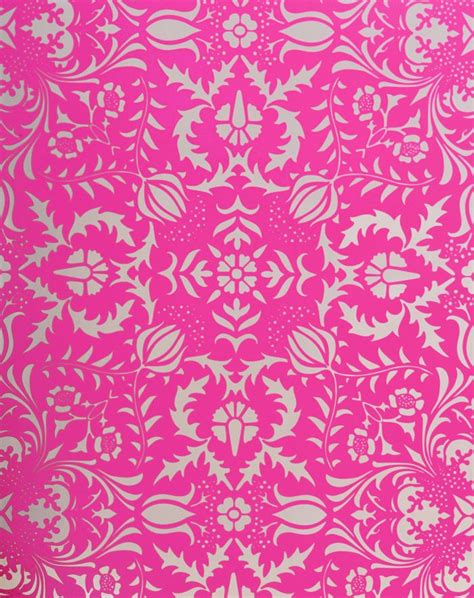 Dauphine Hot Pink Damask Wallpaper Little Crown Interiors