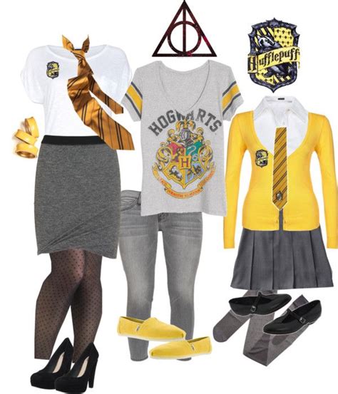 Hufflepuff By Laura Kelbaugh On Polyvore Fandom Outfits Fashion
