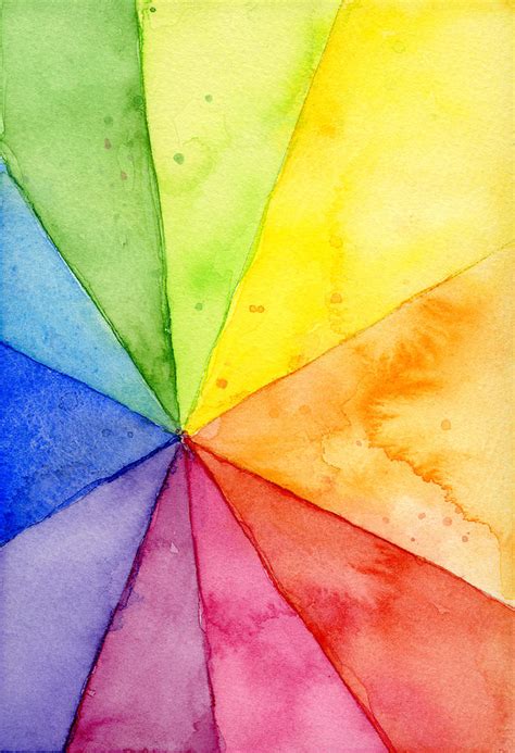 Watercolor Rainbow Beachball Pattern Painting By Olga Shvartsur