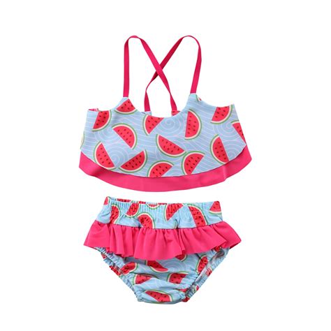 Canis Toddler Kid Baby Girls Watermelon Bikini Set Swimwear Swimsuit