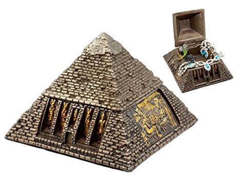Ebros Bronzed Ancient Egyptian Gods And Deities Pyramid Jewelry Box