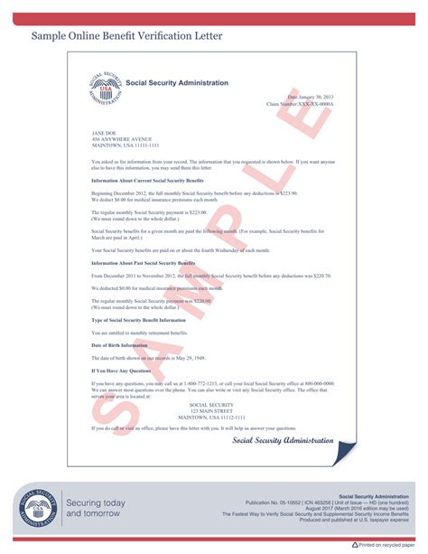 Social Security Verification Letter Fill Out Sign Online And