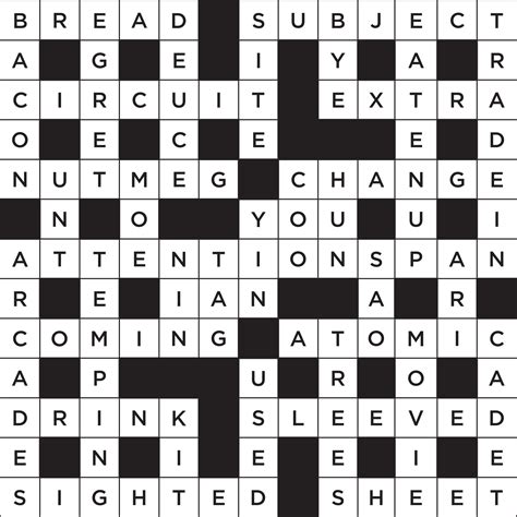 Printable Crossword Puzzles With Answer Key Printable Crossword