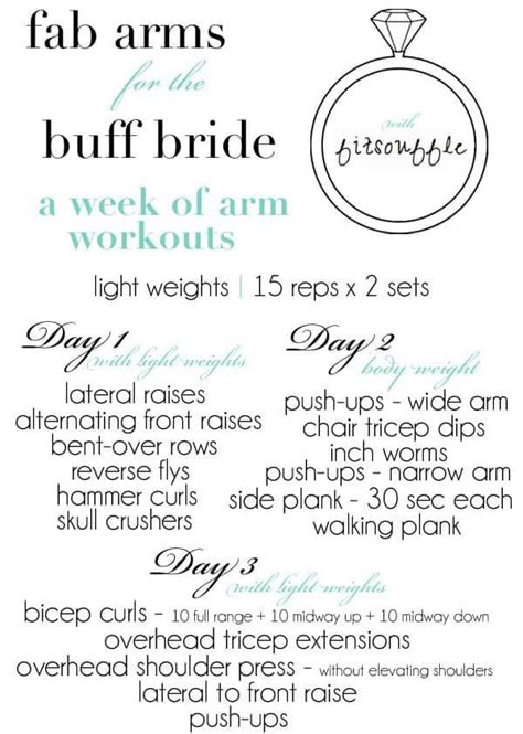 Fab Arms For The Buff Bride Wedding Workout Wedding Workout Plan