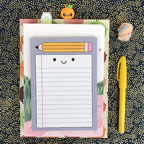 Happy Stationery Kawaii Notepad For Lists Etsy