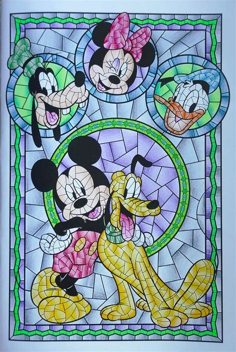 Mickey & Cie coloriage vitraux Disney en 2021  Vitrail disney