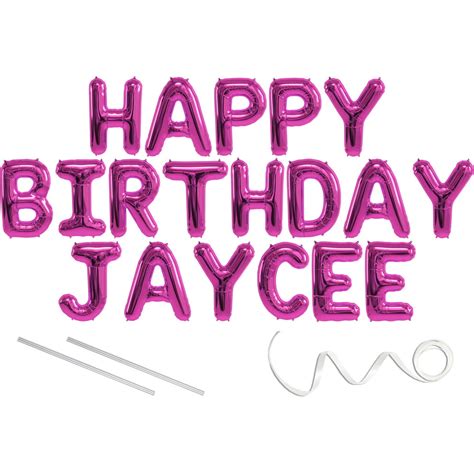 Jaycee Happy Birthday Mylar Balloon Banner Pink 16 Inch Letters