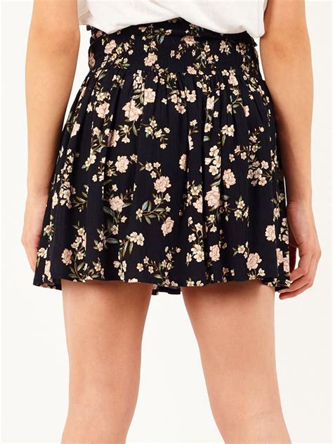 Womens Floral Flippy Skirt Flowy Skirts New Size 8 10 12 14 Black Ebay