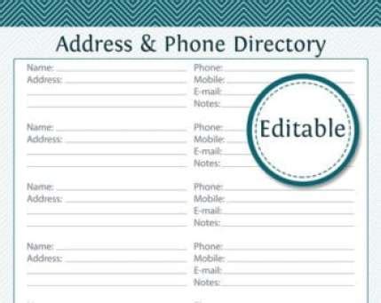 Available in (us) 8.5x11 inches with bleed. 3 Excel Church Directory Templates - Excel xlts