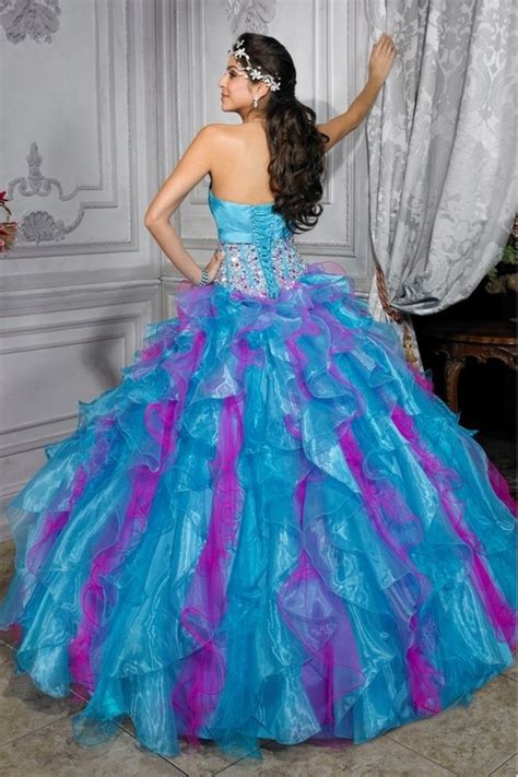 Pink And Blue Bridal Dresses Picture