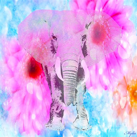 Pretty Elephant In Pink Painting By Saundra Myles Fine Art America