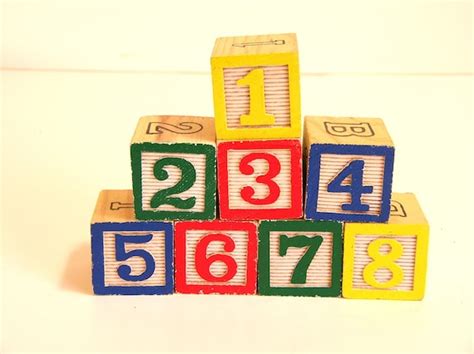 Vintage Alphabet Blocks Numbers 1 8