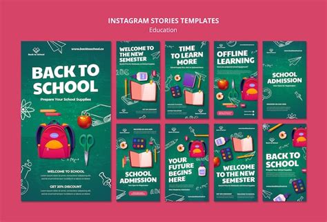 Free Psd Back To School Instagram Stories Template