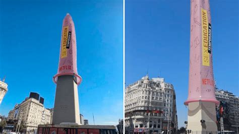 Colocan Condón Gigante En El Obelisco De Buenos Aires Para Promocionar La Serie Sex Education