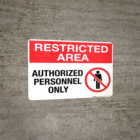 Restricted Area Authorized Personnel Only With Icon Wall Sign