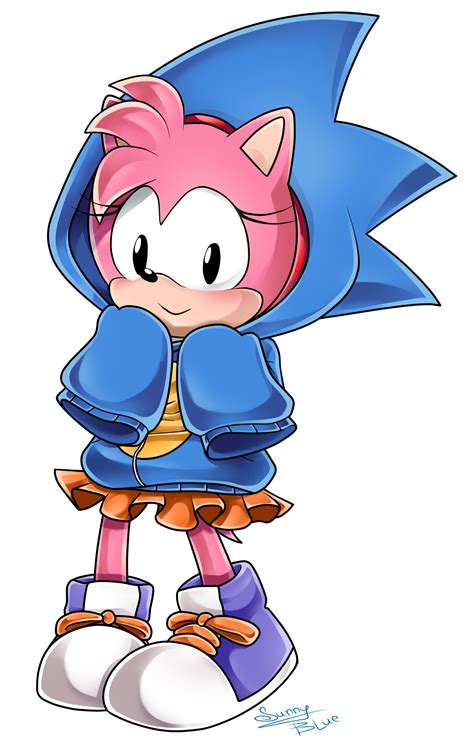 Classic Amy Wears Sonic Hoodie By Xxsunny Bluexx On Deviantart Sonic Amy The Hedgehog Sonic