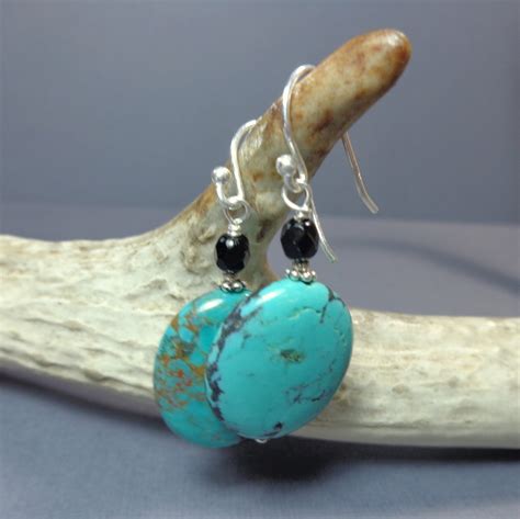 Genuine Turquoise Earrings Natural Stone Jewelry Made In Etsy Norway