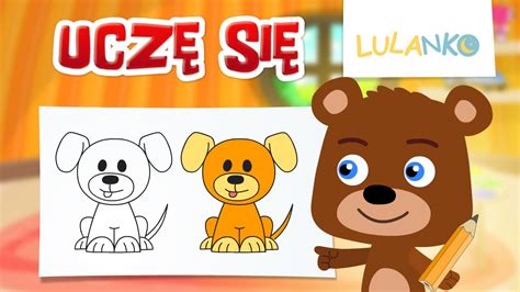 Jak Narysować Psa Nauka Rysowania Dla Dzieci Rysuj Z Niedźwiadkiem