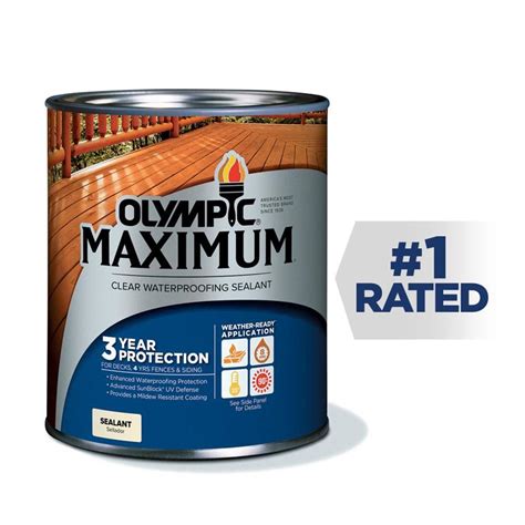 Olympic Maximum Clear Exterior Stain Actual Net Contents 32 Fl Oz At