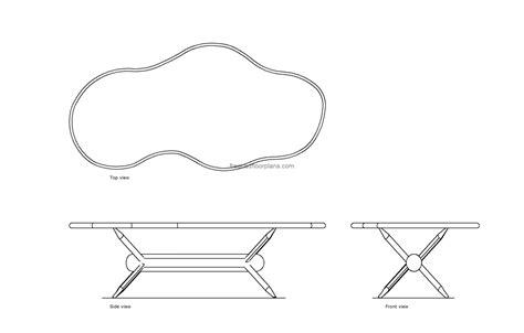 Organic Table Autocad Block Free Cad Floor Plans