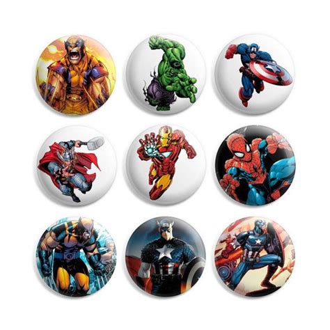 Super Heroes Marvel Pinback Button Pin Badge Pack By Natureaddict 4