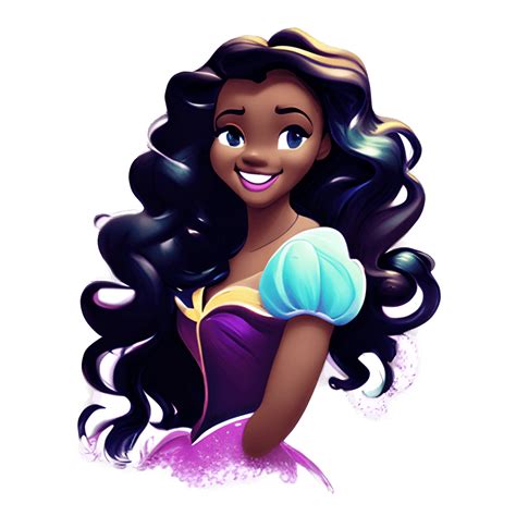 Beautiful African American Girl Disney Princess · Creative Fabrica