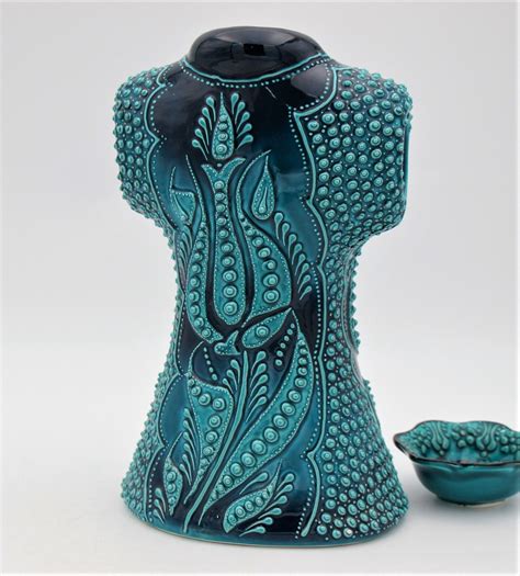 Hand Crafted Turkish Ceramic Cm Kaftan In Turquoise Design Nirvana