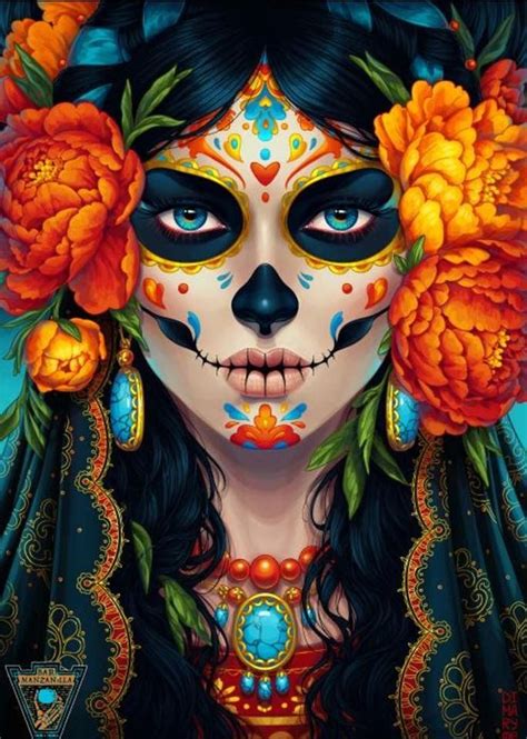 Dia De Los Muertos Day Of The Dead Artwork Skull Painting Day Of