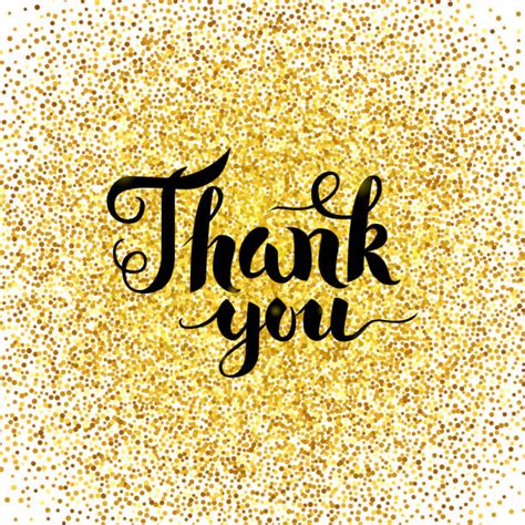 Thank You Card With Golden Circle Golden Glitter Text Illustrations
