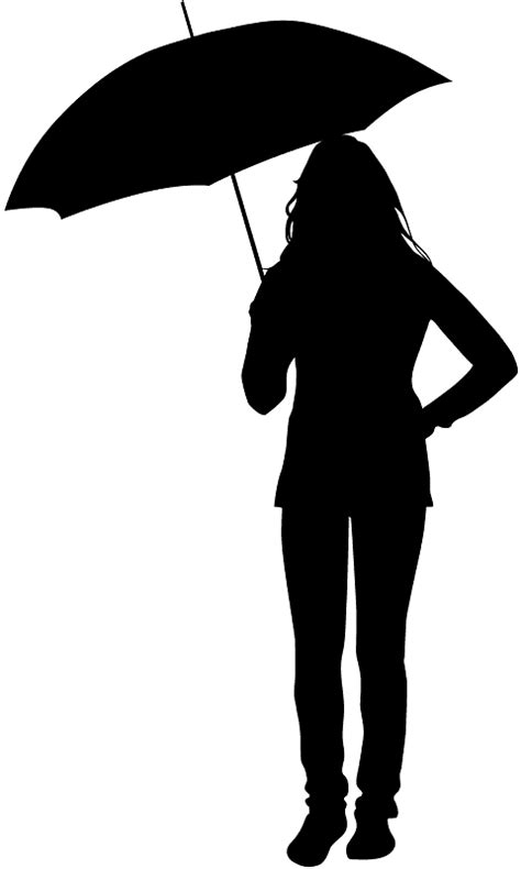 Silhouette Umbrella Girl Rain