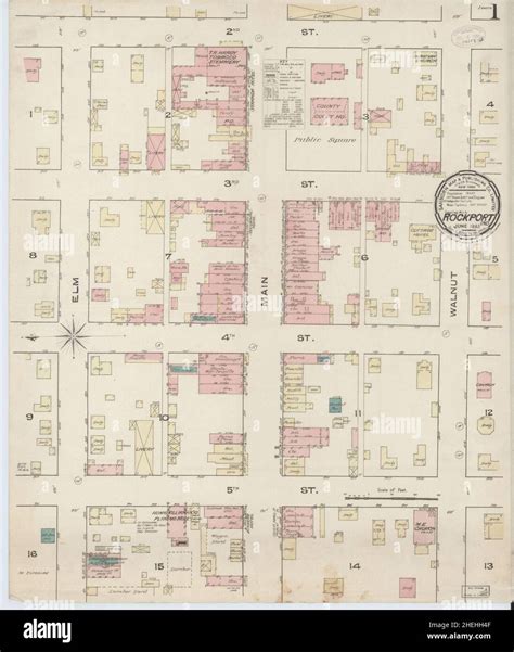 Sanborn Fire Insurance Map From Rockport Spencer County Indiana Stock