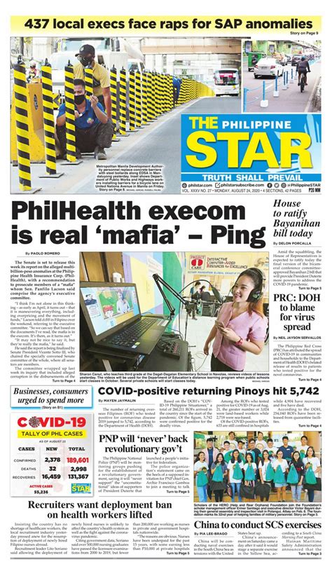 The Philippine Star August 24 2020 Newspaper Get Your Digital